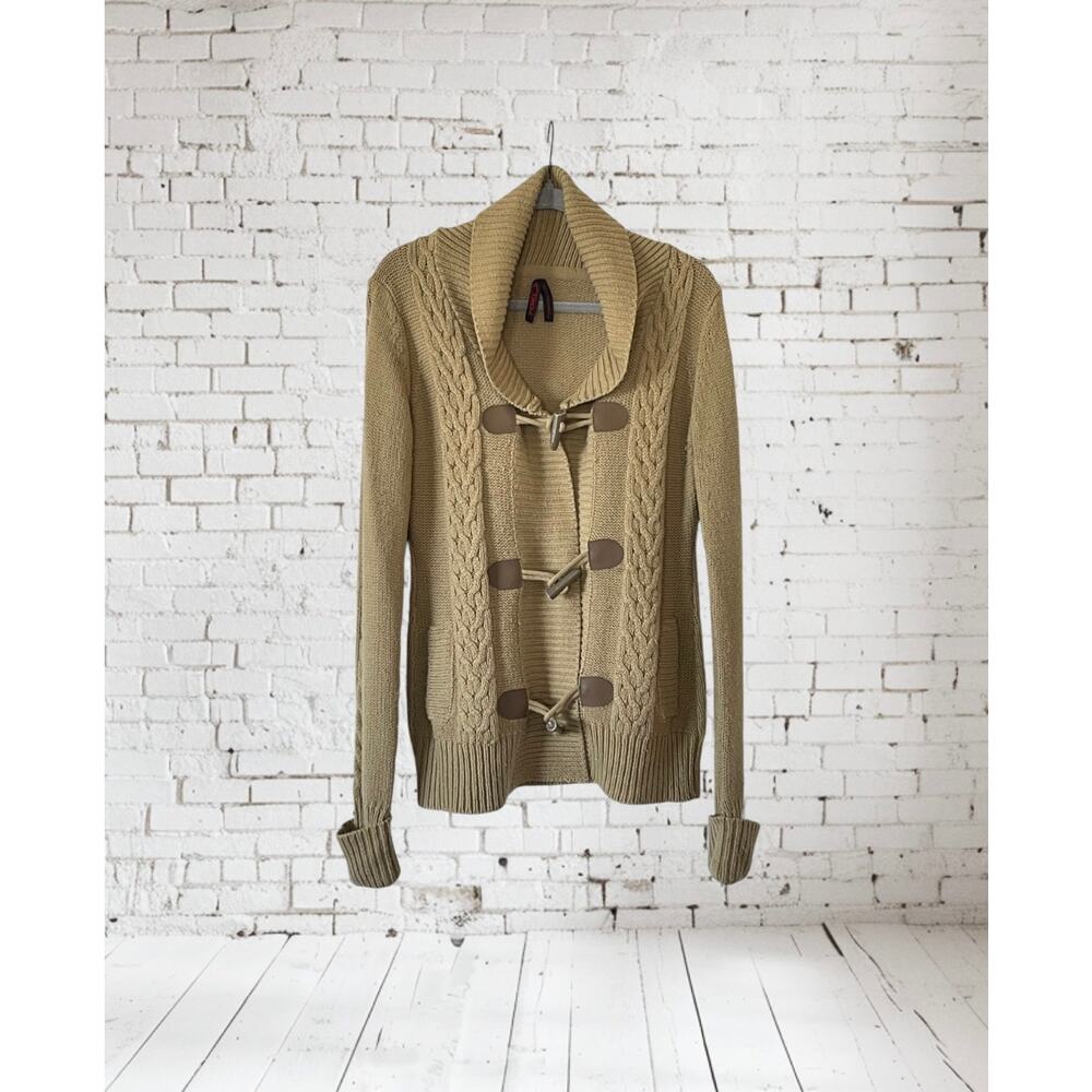 Heavy Knit Yoki Cardigan Light Brown Size Large